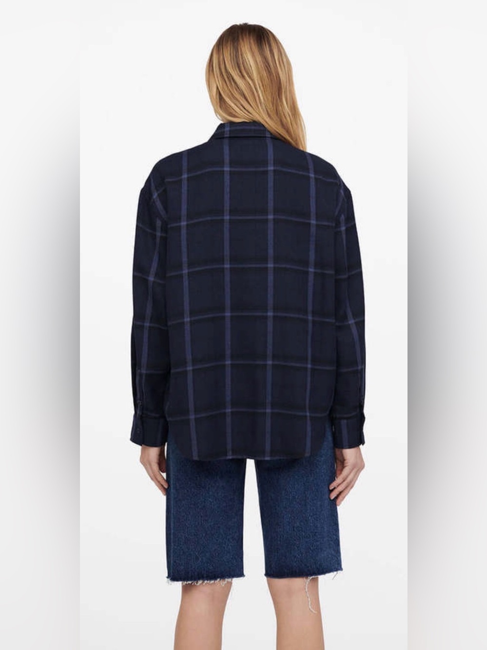 ANINE BING Sam Shirt - Blue Plaid Size M - Picture 13 of 13
